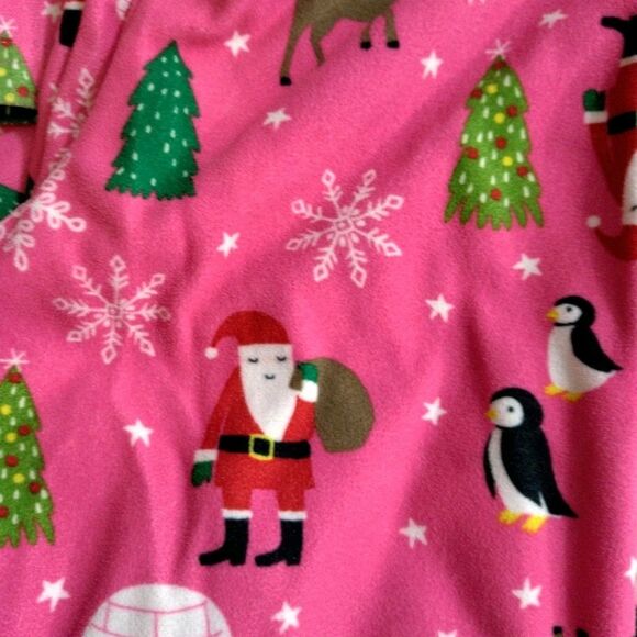 Carter's Girls Size 5 Christmas Pajama Set Pink Santa Holiday Christmas Tree - Picture 3 of 4
